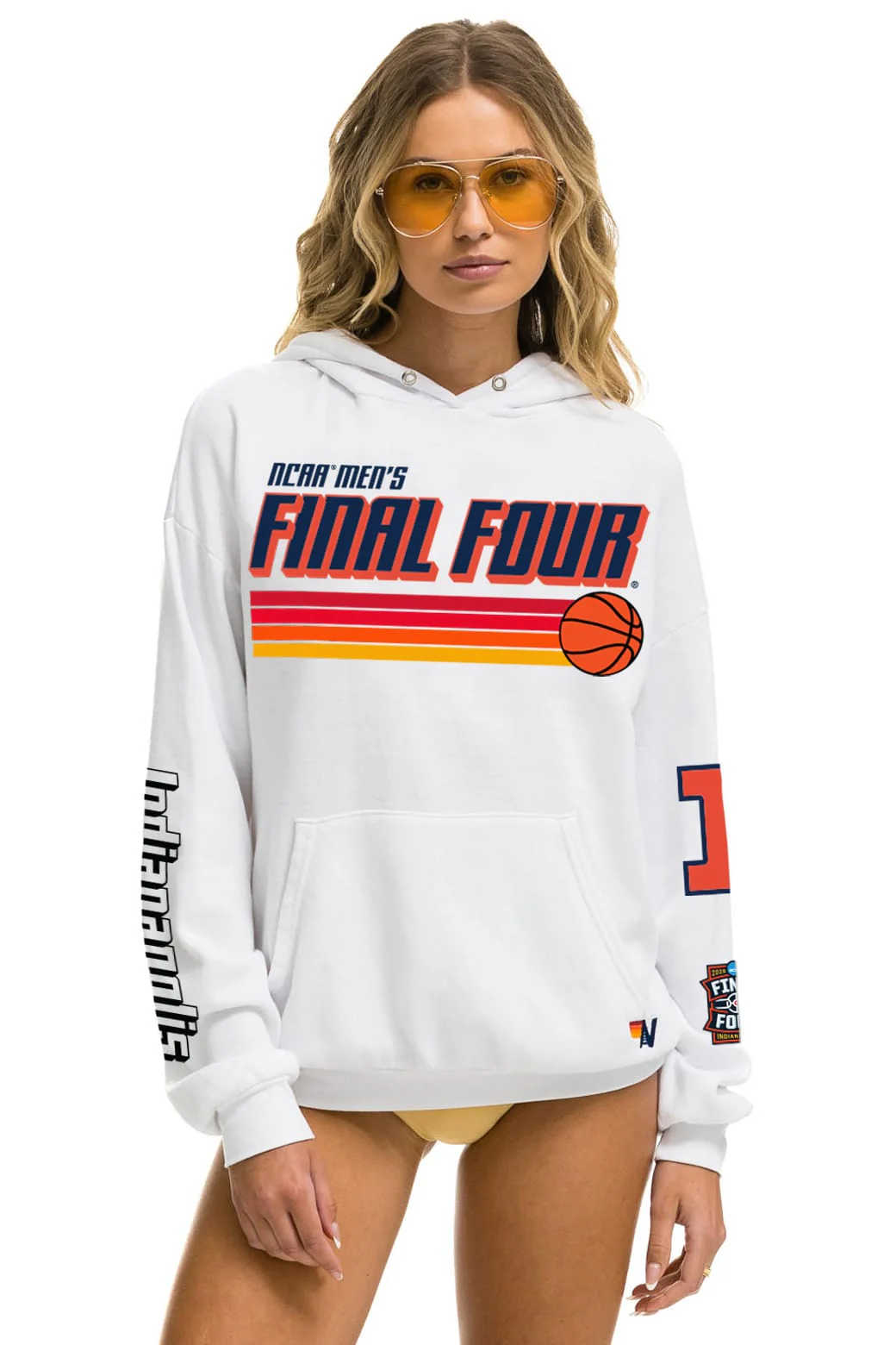 Image of ILLINOIS FIGHTING ILLINI FINAL FOUR 2026 PULLOVER HOODIE - WHITE