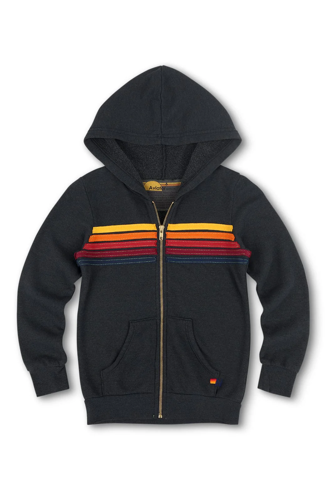 Image of KID'S 5 STRIPE HOODIE - CHARCOAL