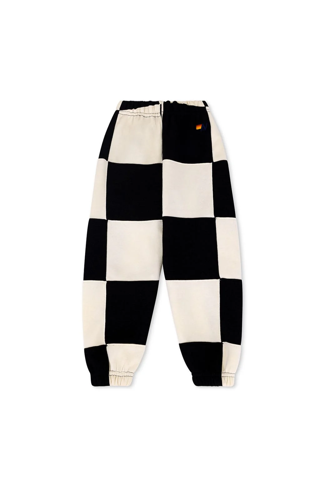 Image of KID'S CHECK QUILTED SWEATPANTS -BLACK // WHITE
