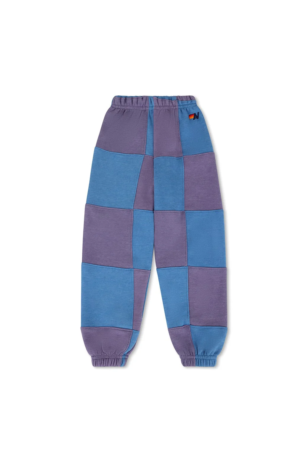 Image of KID'S CHECK QUILTED SWEATPANTS -LAVENDER // OCEAN