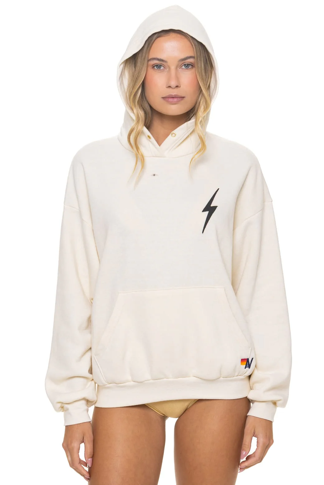 Image of BOLT STITCH RELAXED PULLOVER HOODIE - VINTAGE WHITE