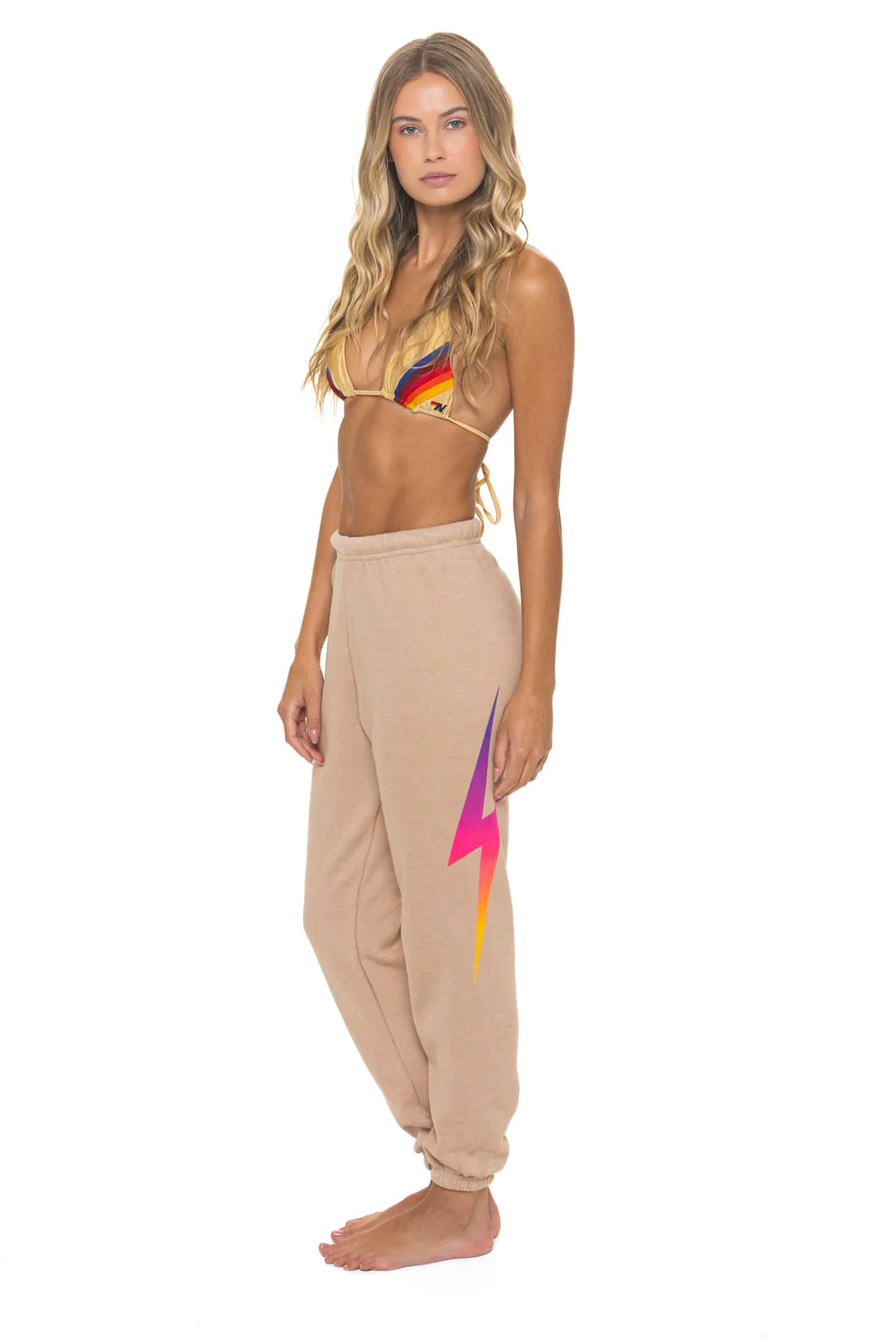 Image of BOLT FADE SWEATPANTS - SAND // PINK // PURPLE