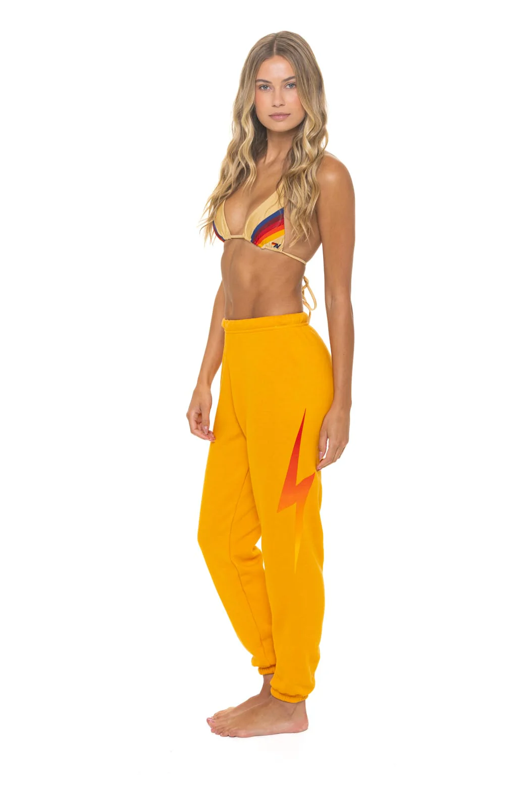 Image of BOLT FADE SWEATPANTS - VINTAGE GOLD // RED // YELLOW