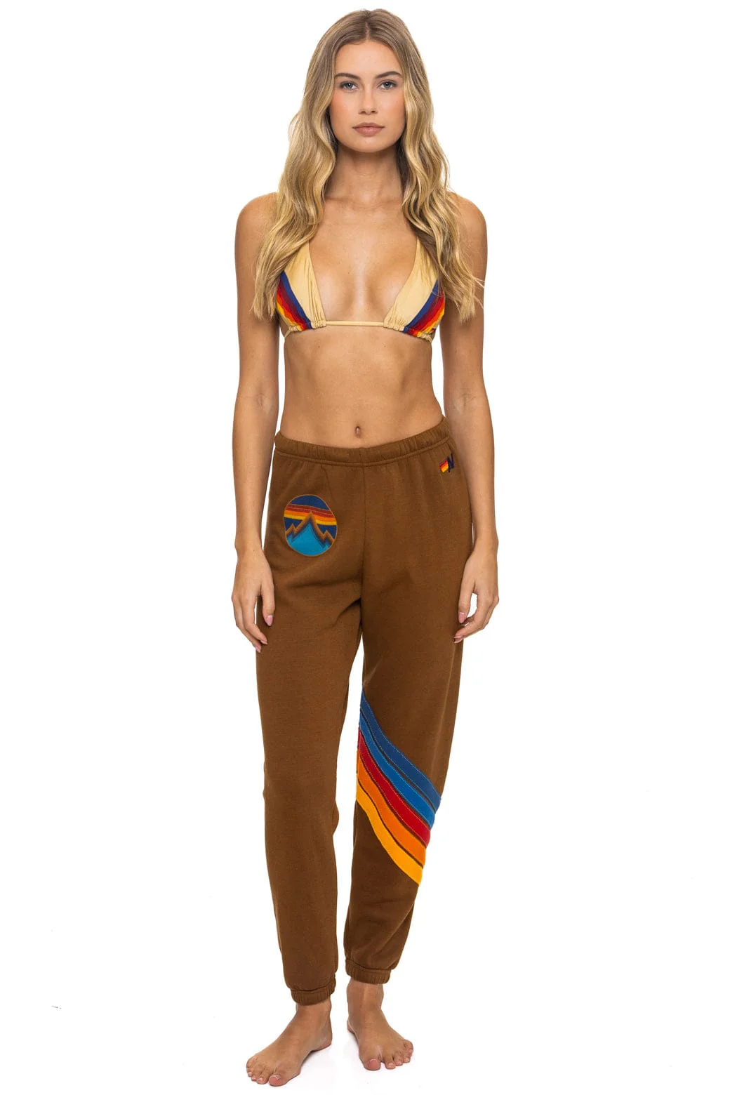 Image of ALL SEASONS CIRCLE CHEVRON SWEATPANTS - CINNAMON