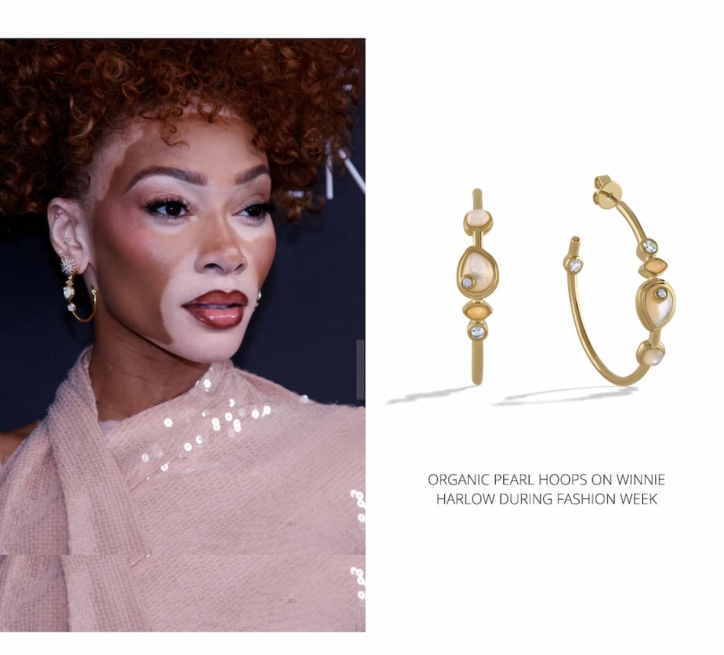 Organic Pearl Gemstone Hoops