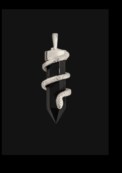 Onyx Crystal Snake Amulet