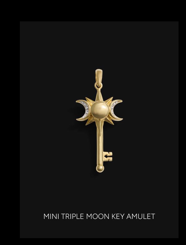 Mini Triple Moon Key Amulet
