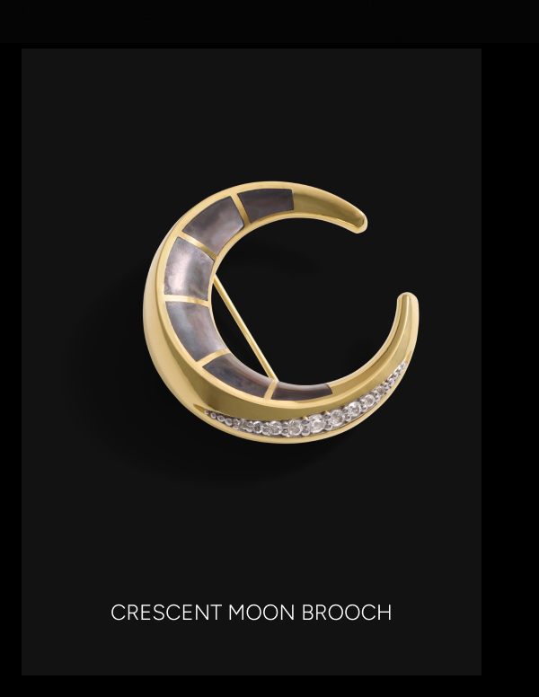 Crescent Moon Brooch