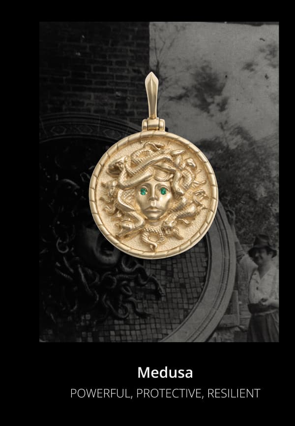 Emerald Eye Medusa Pendant