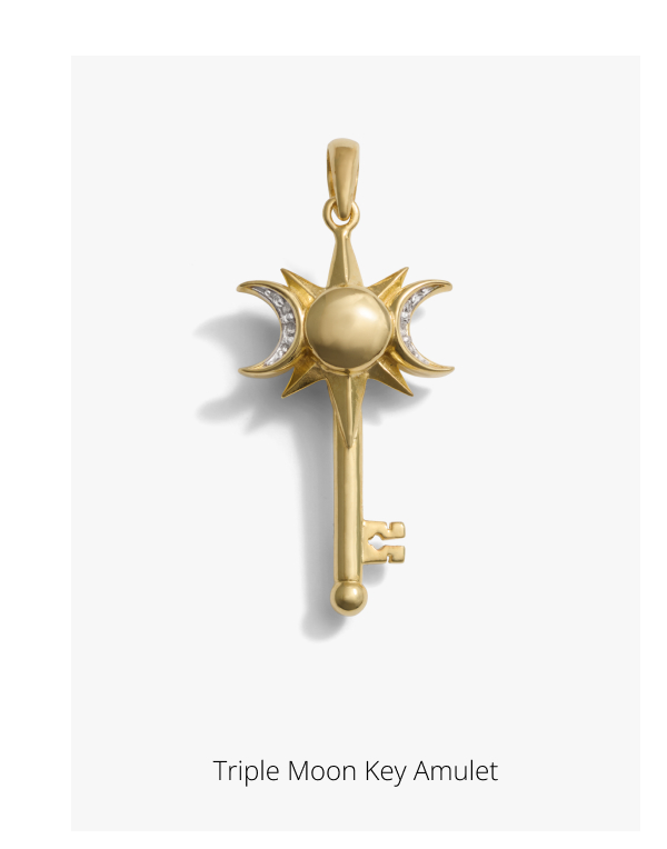 Triple Moon Key Amulet
