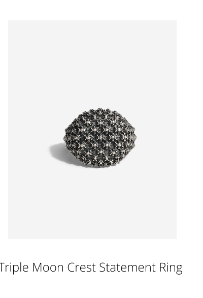 Triple Moon Crest Statement Ring