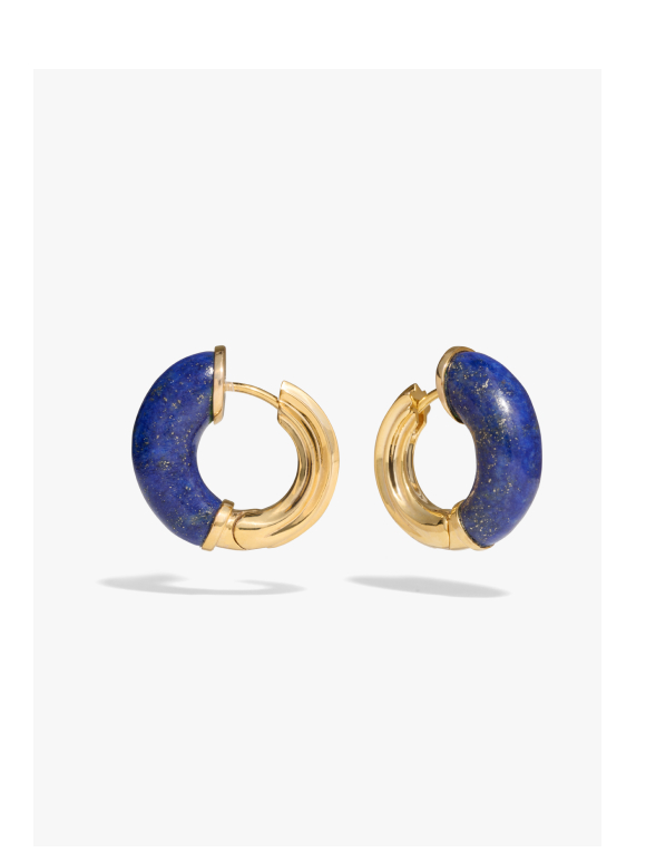 Star-Carved Gemstone Hoops
