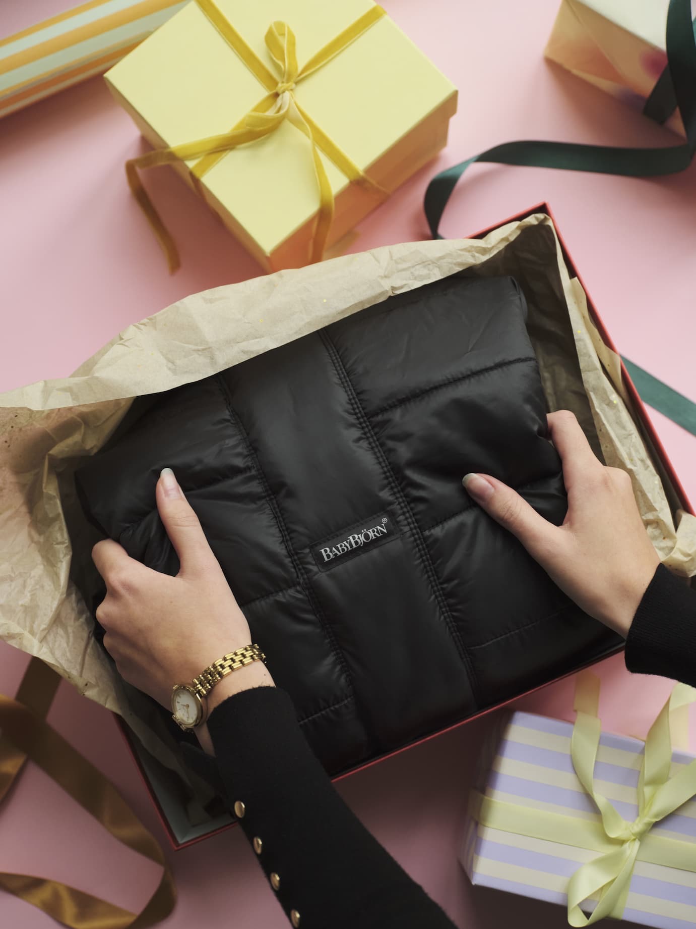 baby carrier winter cover in a gift box