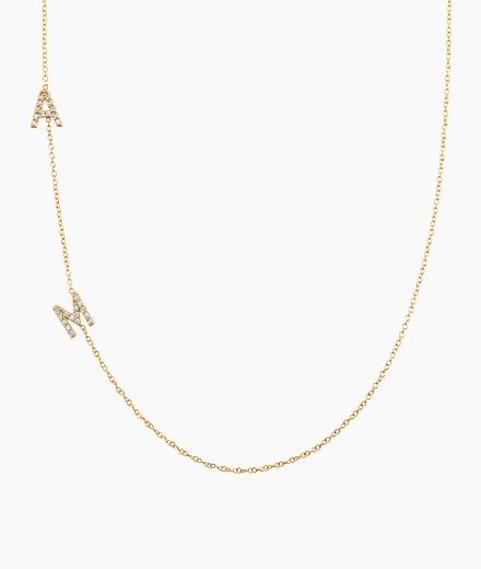 Diamond Asymmetrical Multi Initial Necklace