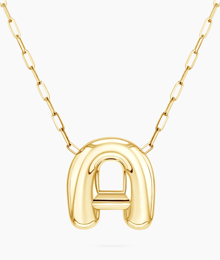 Oversized Puff Letter Necklace