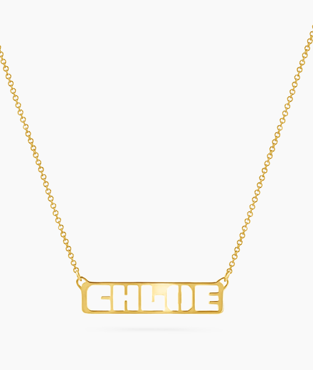 Customizable Cut-Out Name Necklace