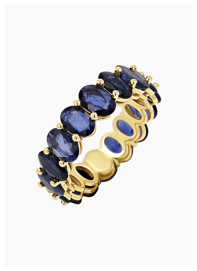 Genuine Blue Sapphire Oval Eternity Band