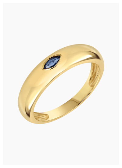 Marquise Blue Sapphire Dome Ring
