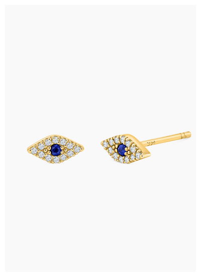 Pave Diamond Evil Eye Earrings