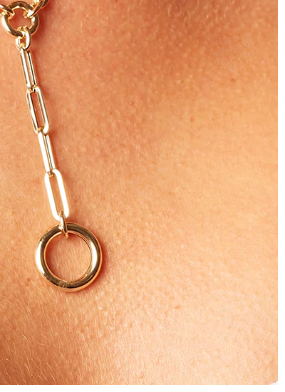 Paperclip Loop Charm Necklace Y Chain