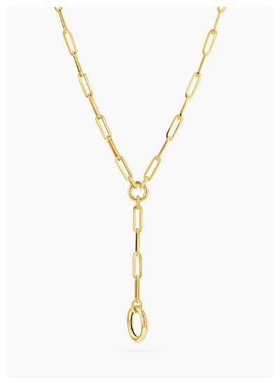 Paperclip Loop Charm Necklace Y Chain