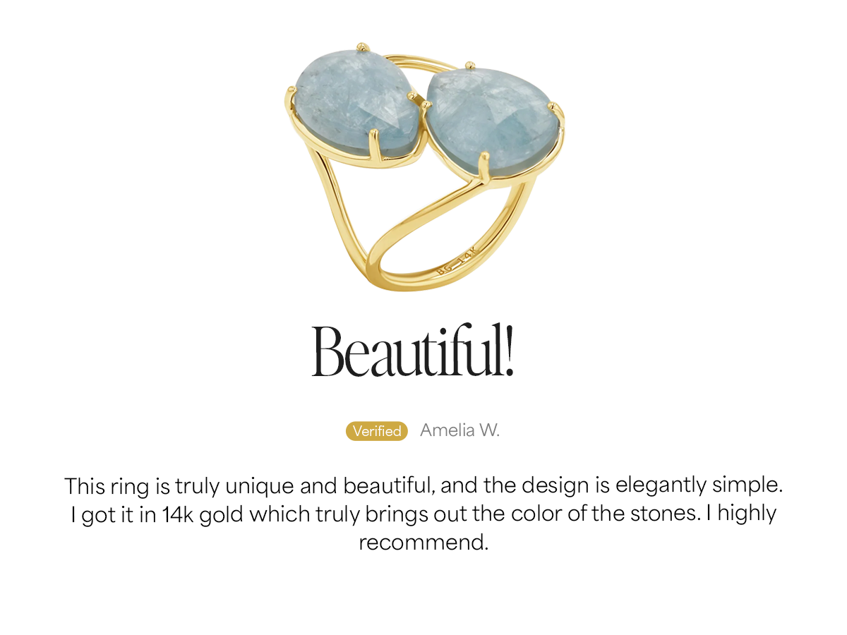 Pear Shape Aquamarine Duo Rose Cut Ring