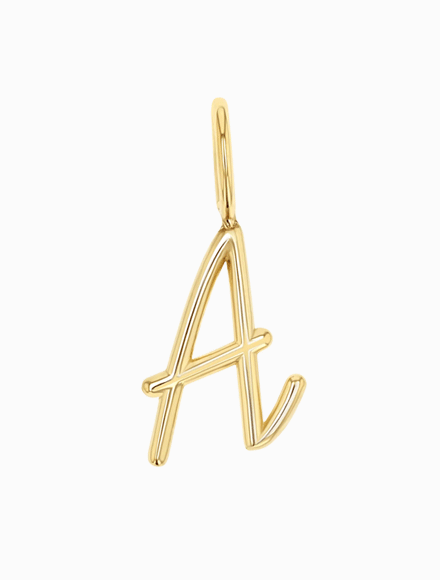 Solid Script Letter Charm