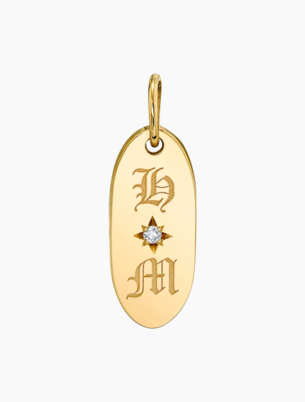 Oval Starset Diamond Initial Charm