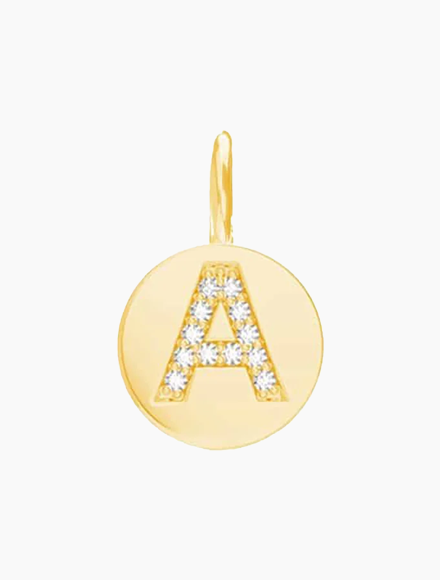 Diamond Initial Coin Charm