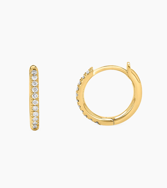 Diamond Huggie Hoop Earrings
