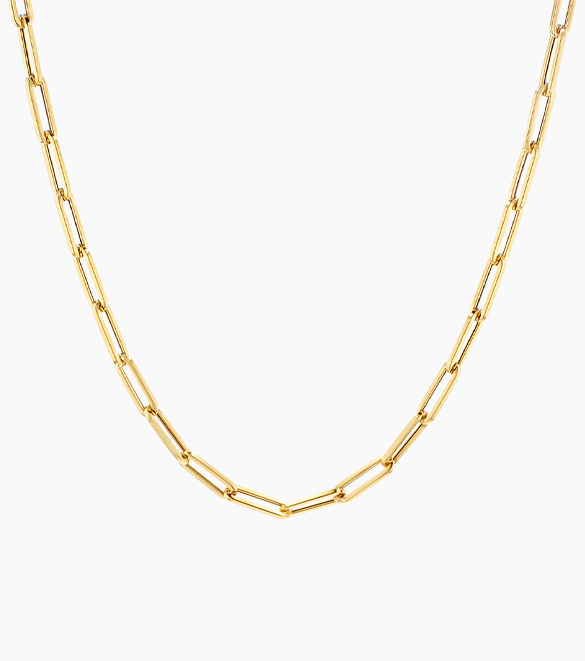 14K Paper Clip Chain Necklace
