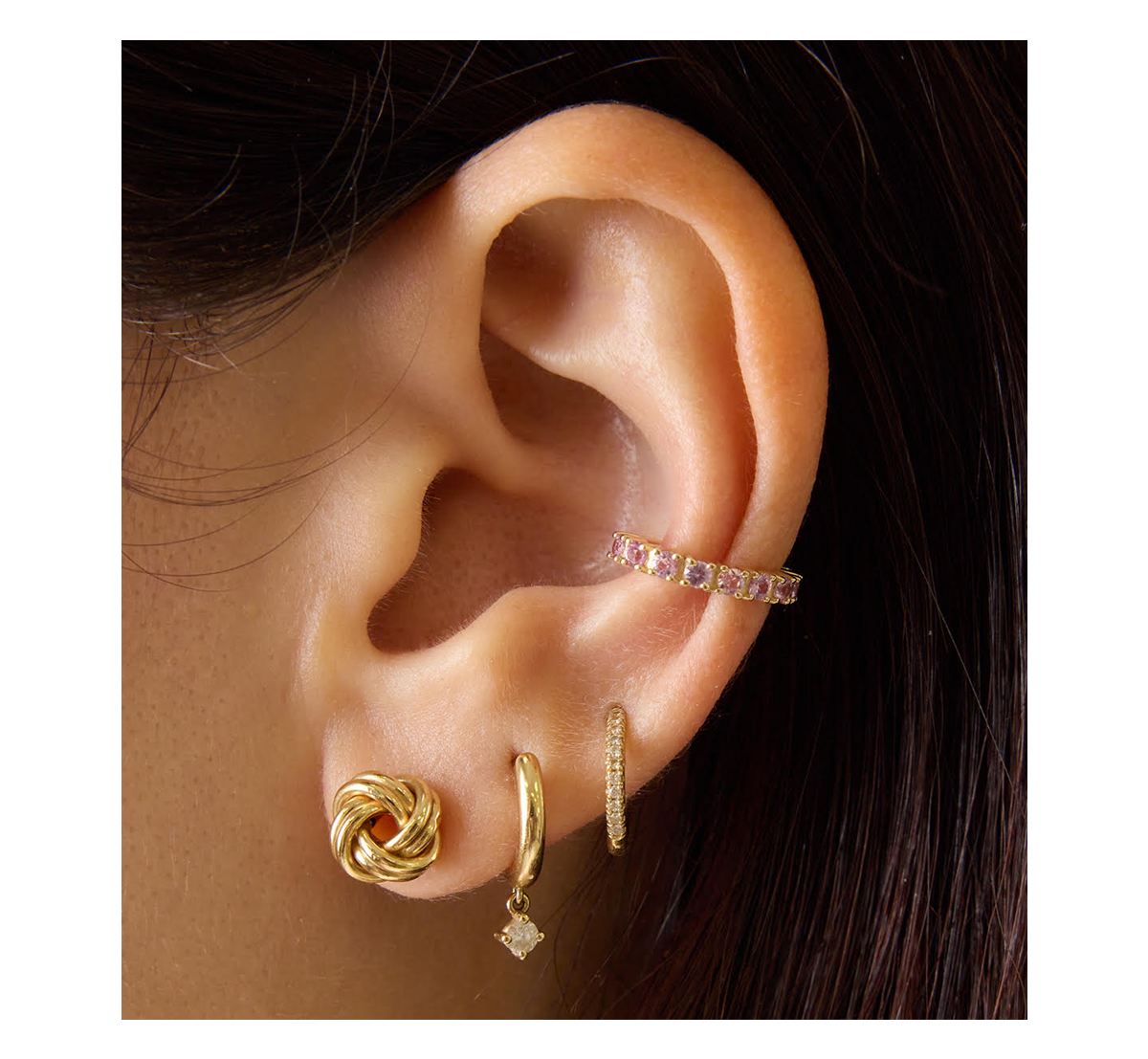 Light Pink Sapphire Gemstone Ear Cuff