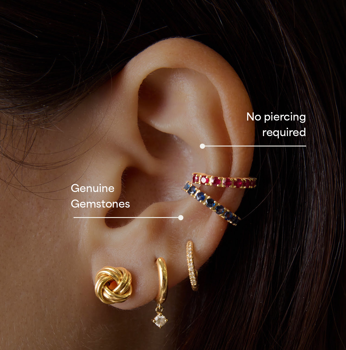 Sapphire Gemstone Ear Cuff