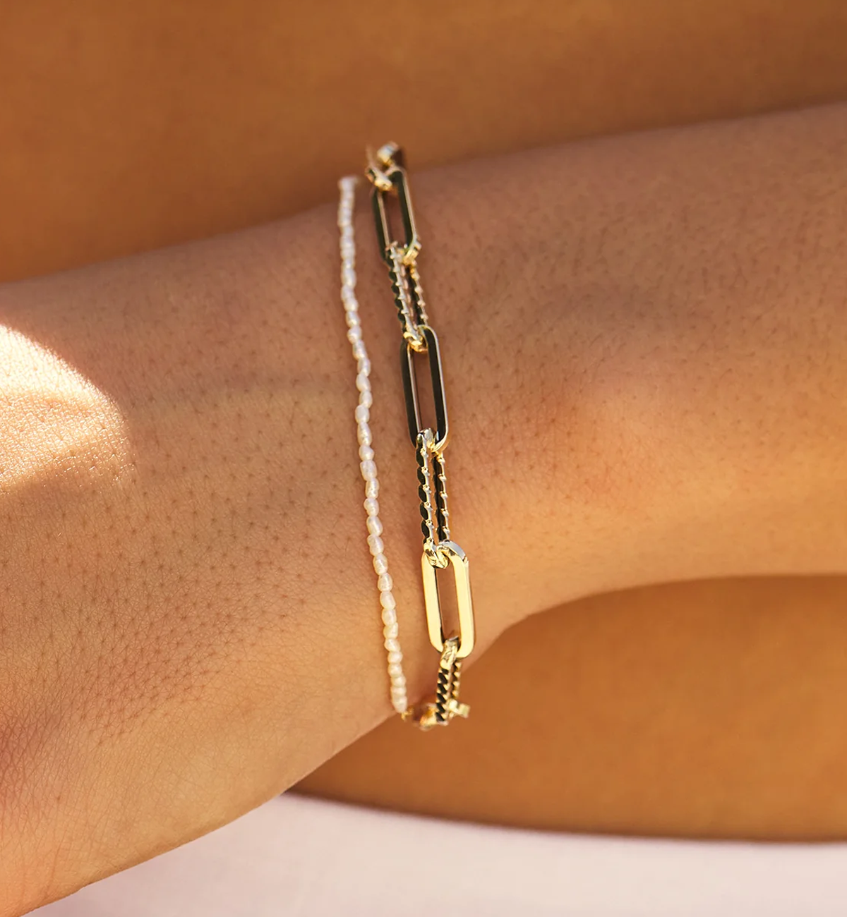 14K Twist Link Paper Clip Chain Bracelet