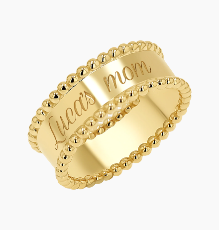 Engravable Beaded Dome Band