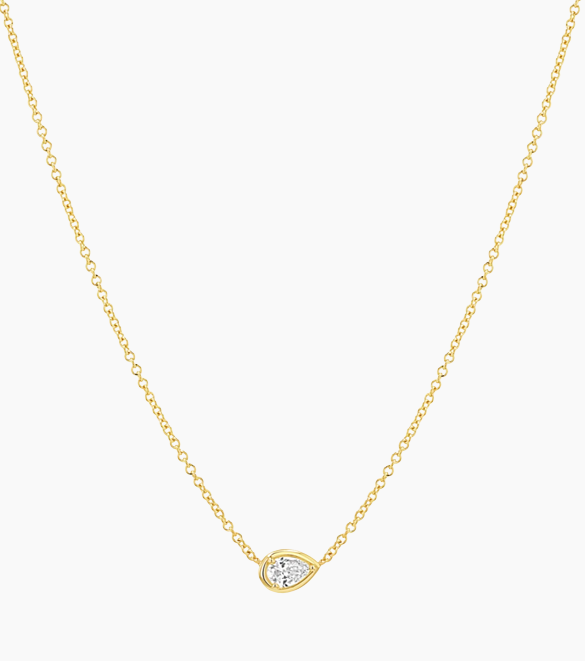 Pear Diamond Solitaire Necklace