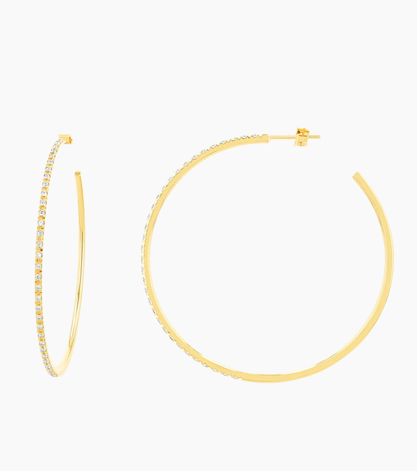 Large Diamond Hoop Earrings