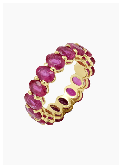 Genuine Ruby Oval Eternity Band