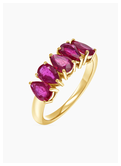 Pear Shape Ruby Half Eternity