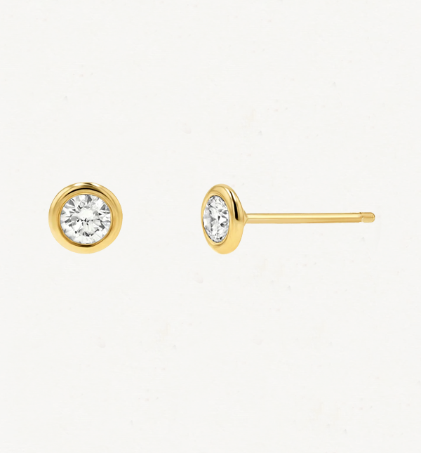Diamond Solitaire Bezel Studs