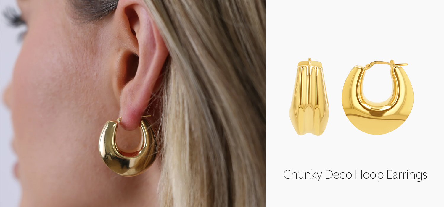 Chunky Deco Hoop Earrings