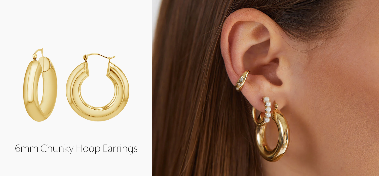 6mm Chunky Hoop Earrings