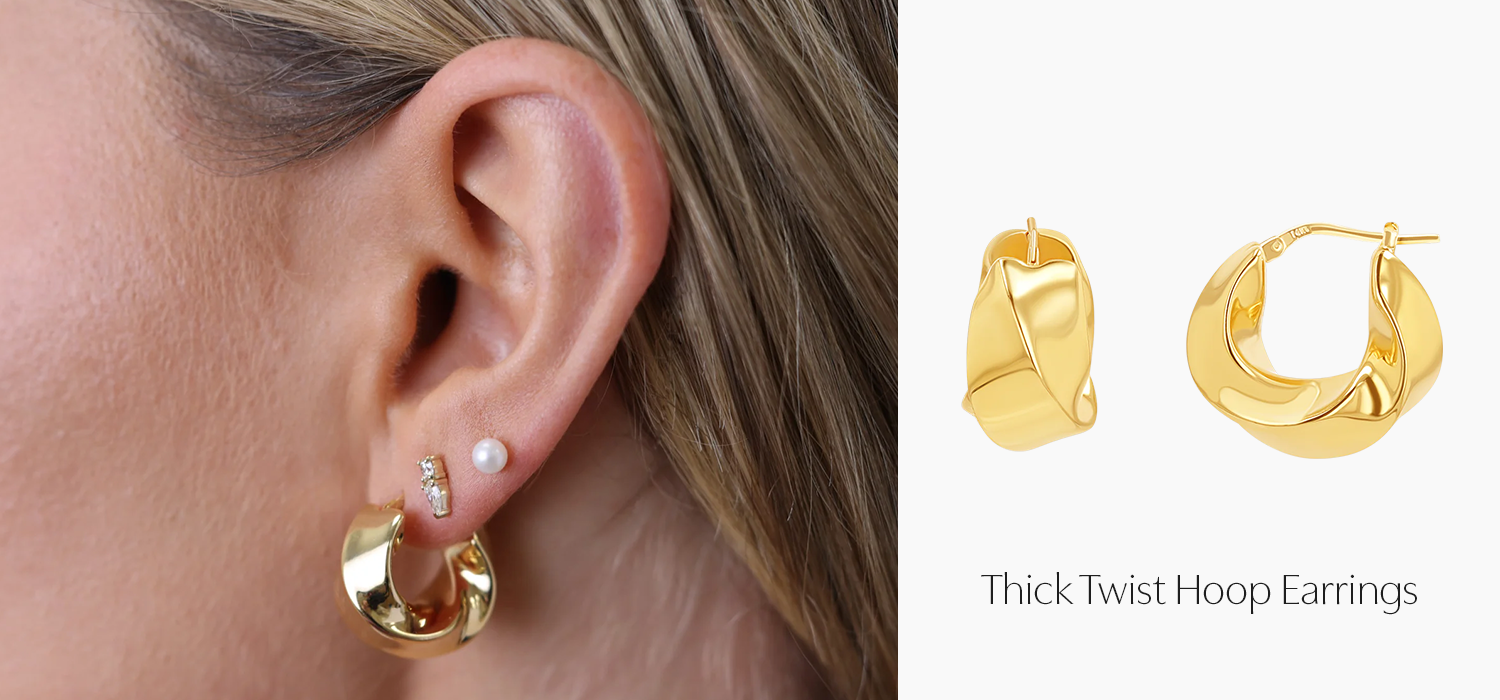Thick Twist Hoop Earrings
