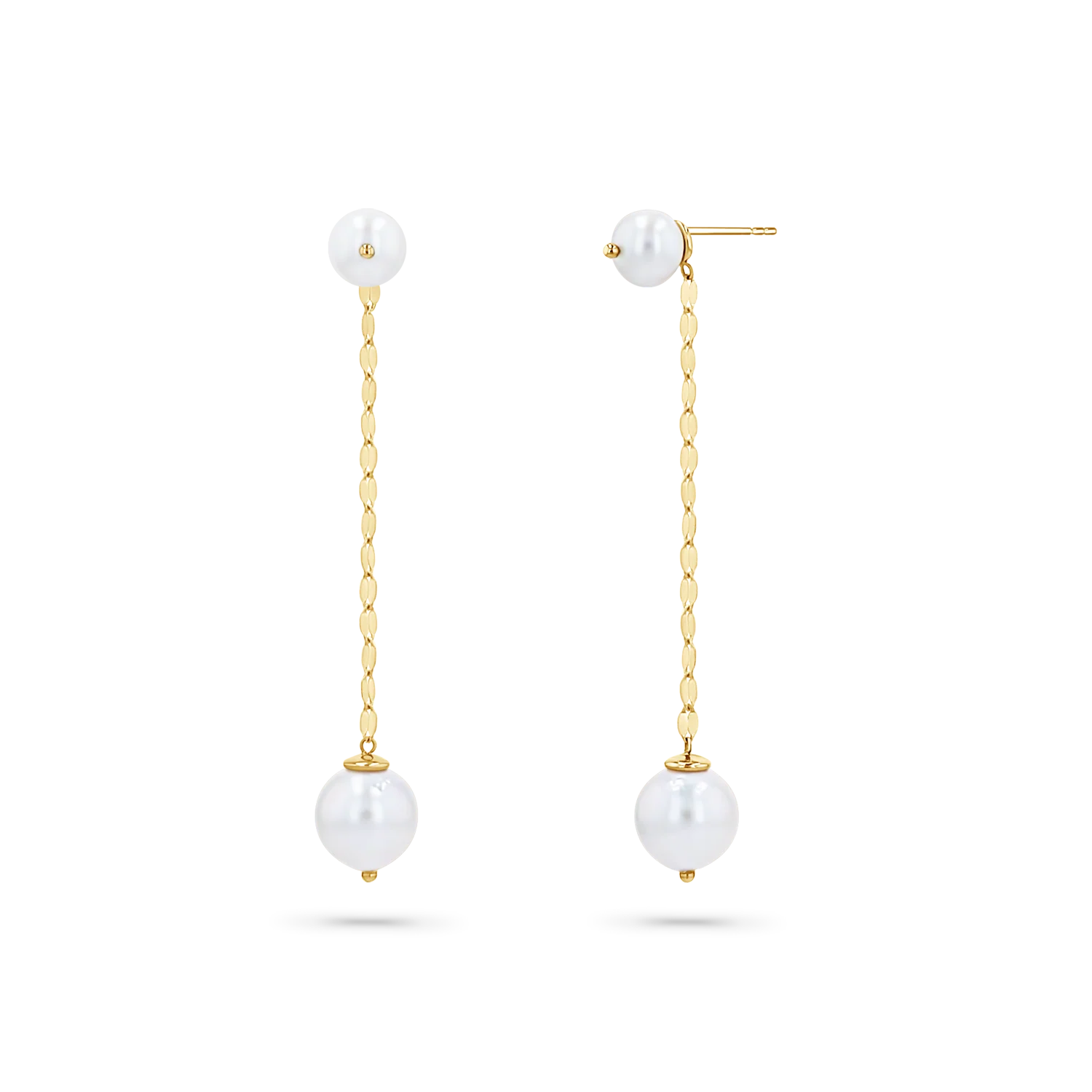 Image of Pearl Drop Demure Chain Earrings