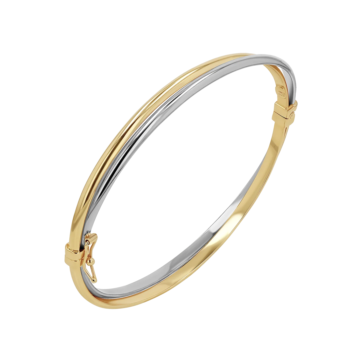 Image of Two Tone Hinged Bangle (6mm)