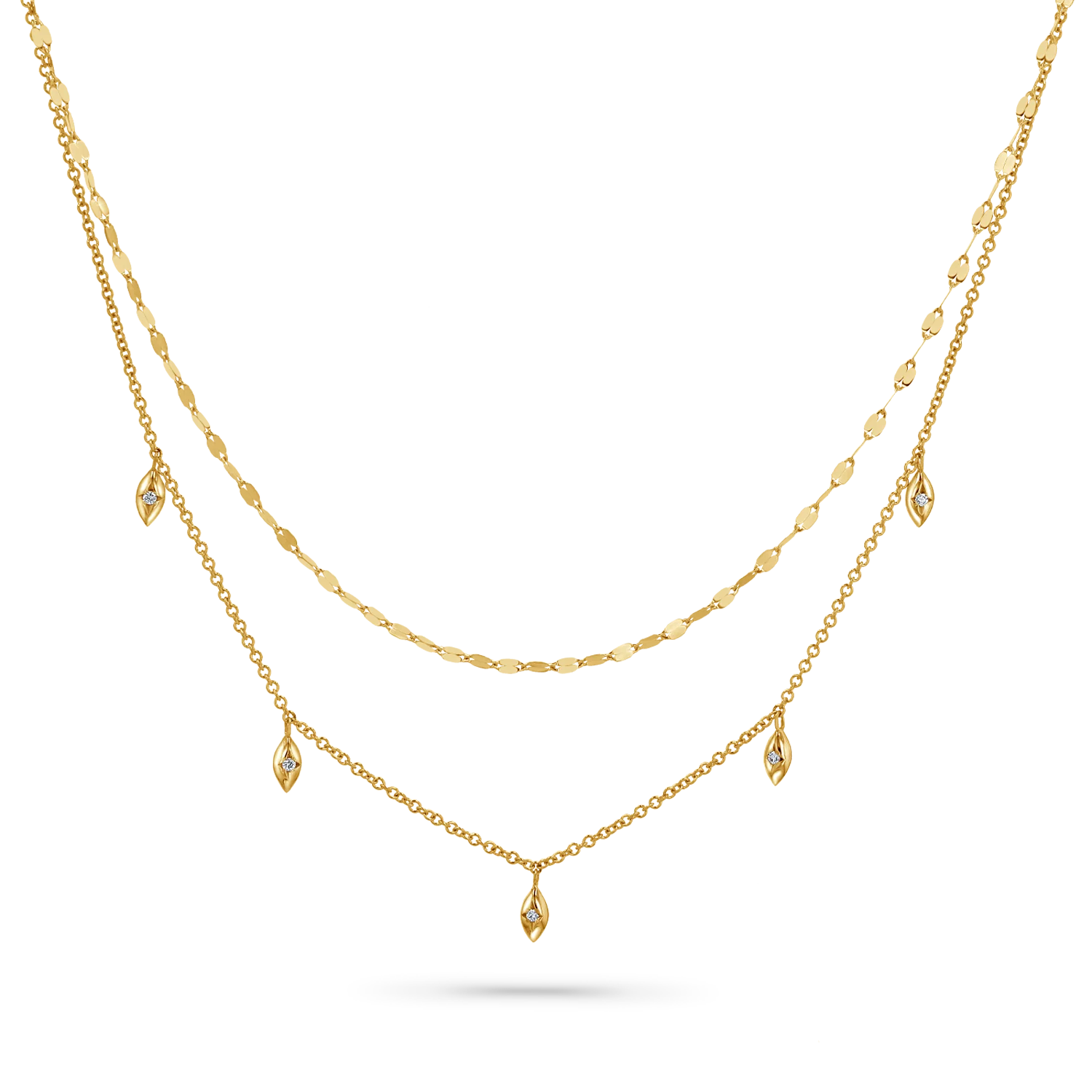 Image of Demi Starset Diamond Drop Duo Necklace
