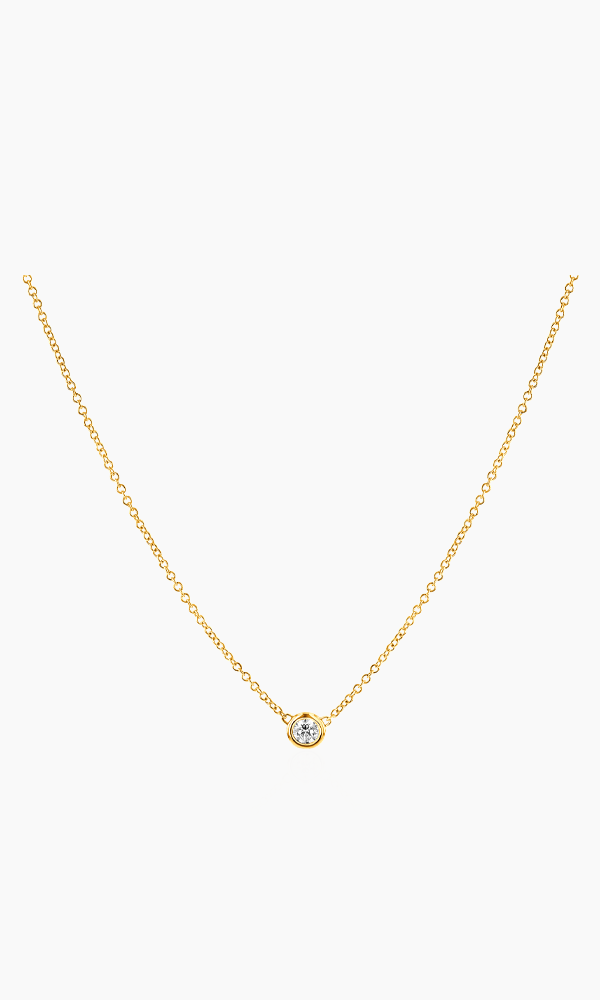 Diamond Solitaire Bezel Necklace