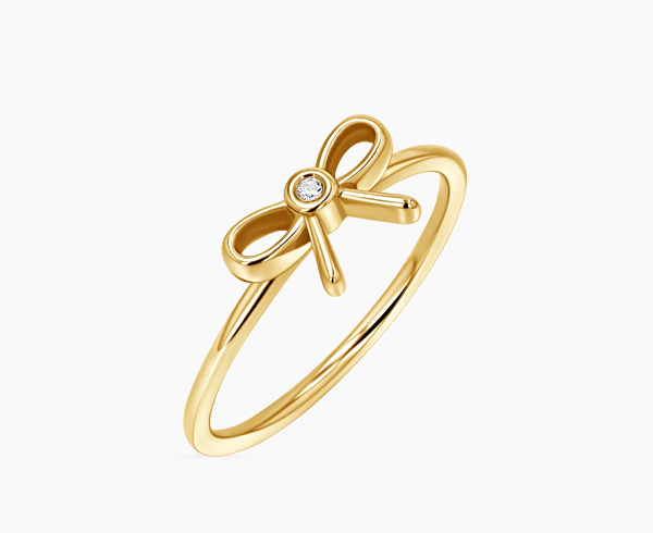 Dainty Diamond Bow Ring