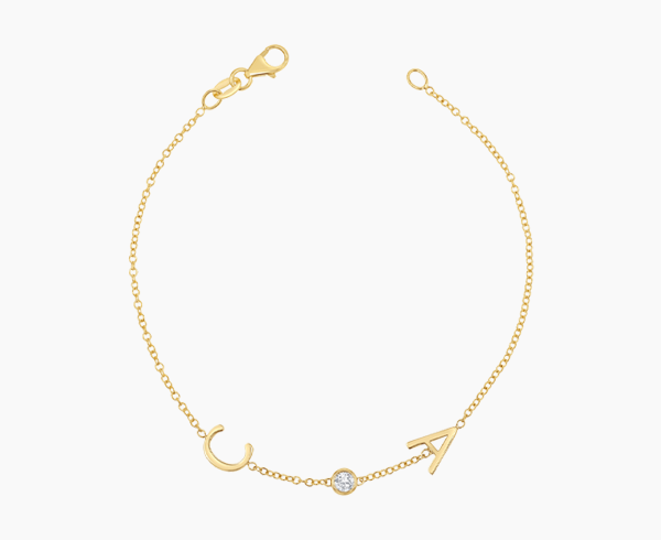 Diamond Bezel Multi Initial Bracelet