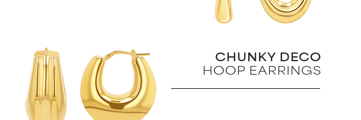 Chunky Deco Hoop Earrings